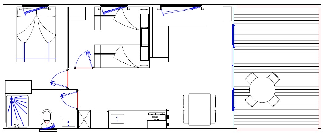 Grundriss Bungalow 48 m2