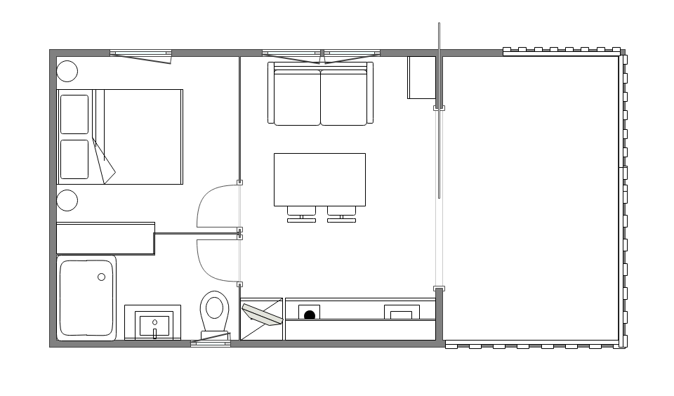 Grundriss 32 m²